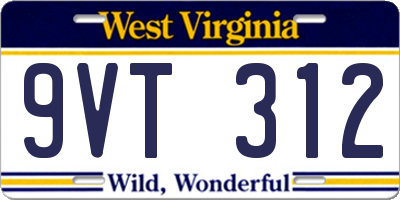 WV license plate 9VT312