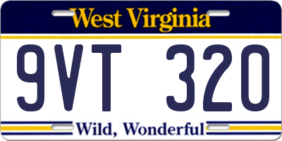 WV license plate 9VT320