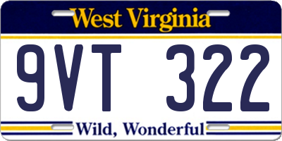 WV license plate 9VT322