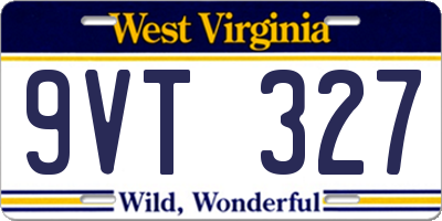 WV license plate 9VT327