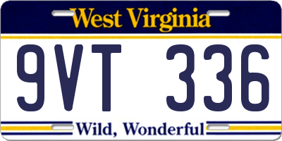 WV license plate 9VT336