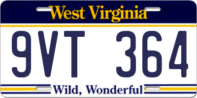 WV license plate 9VT364