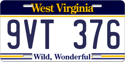 WV license plate 9VT376