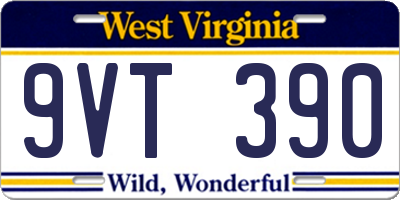 WV license plate 9VT390