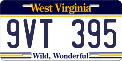 WV license plate 9VT395