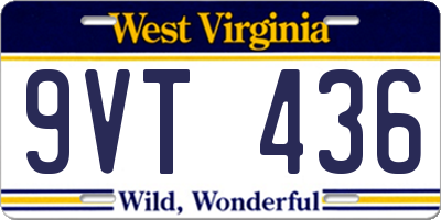 WV license plate 9VT436