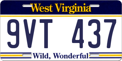 WV license plate 9VT437