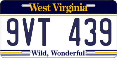 WV license plate 9VT439