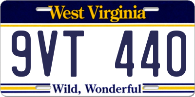 WV license plate 9VT440