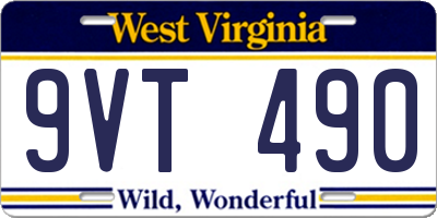 WV license plate 9VT490