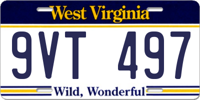 WV license plate 9VT497