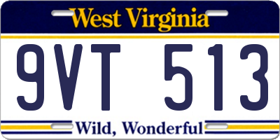 WV license plate 9VT513