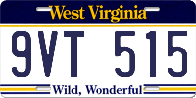WV license plate 9VT515
