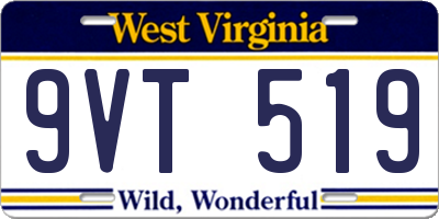 WV license plate 9VT519