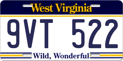 WV license plate 9VT522