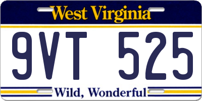 WV license plate 9VT525