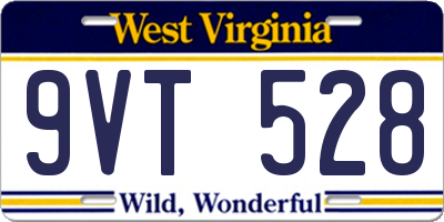 WV license plate 9VT528
