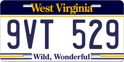 WV license plate 9VT529
