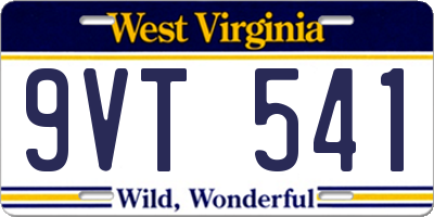 WV license plate 9VT541