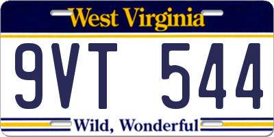 WV license plate 9VT544