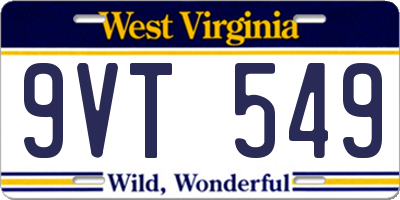 WV license plate 9VT549
