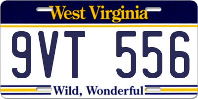 WV license plate 9VT556