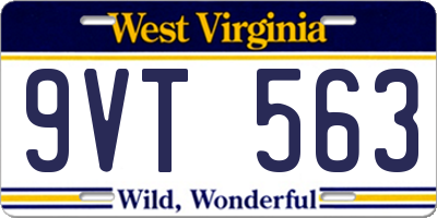 WV license plate 9VT563