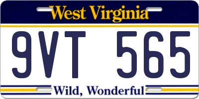 WV license plate 9VT565