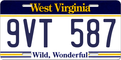 WV license plate 9VT587