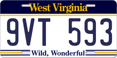 WV license plate 9VT593