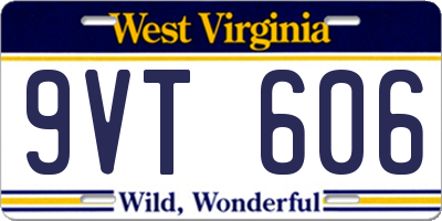 WV license plate 9VT606