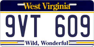 WV license plate 9VT609