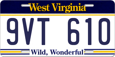 WV license plate 9VT610