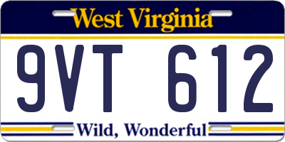 WV license plate 9VT612