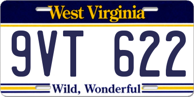 WV license plate 9VT622