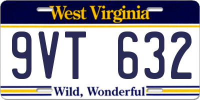 WV license plate 9VT632