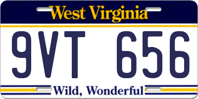 WV license plate 9VT656