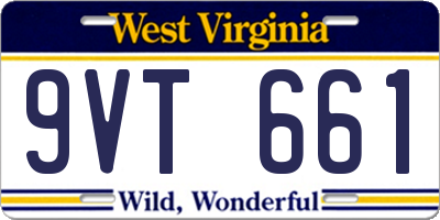 WV license plate 9VT661