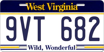 WV license plate 9VT682