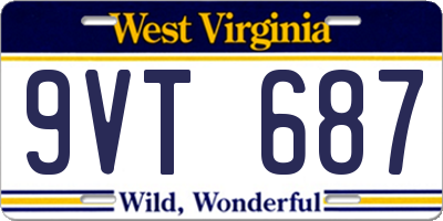 WV license plate 9VT687