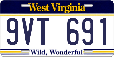 WV license plate 9VT691