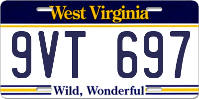 WV license plate 9VT697
