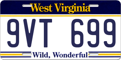 WV license plate 9VT699