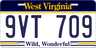 WV license plate 9VT709