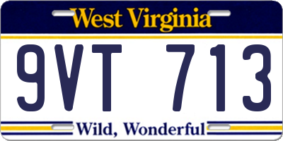 WV license plate 9VT713