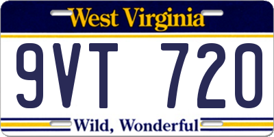 WV license plate 9VT720