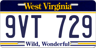 WV license plate 9VT729