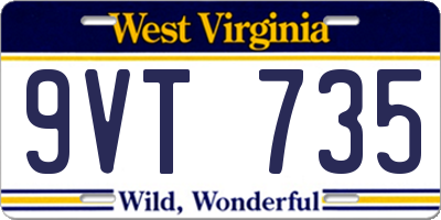 WV license plate 9VT735