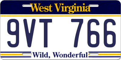 WV license plate 9VT766