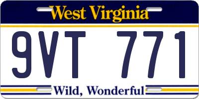 WV license plate 9VT771